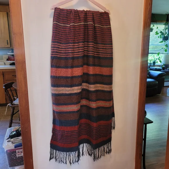 Vintage Multicolor Striped Scarf - Picture 3 of 3